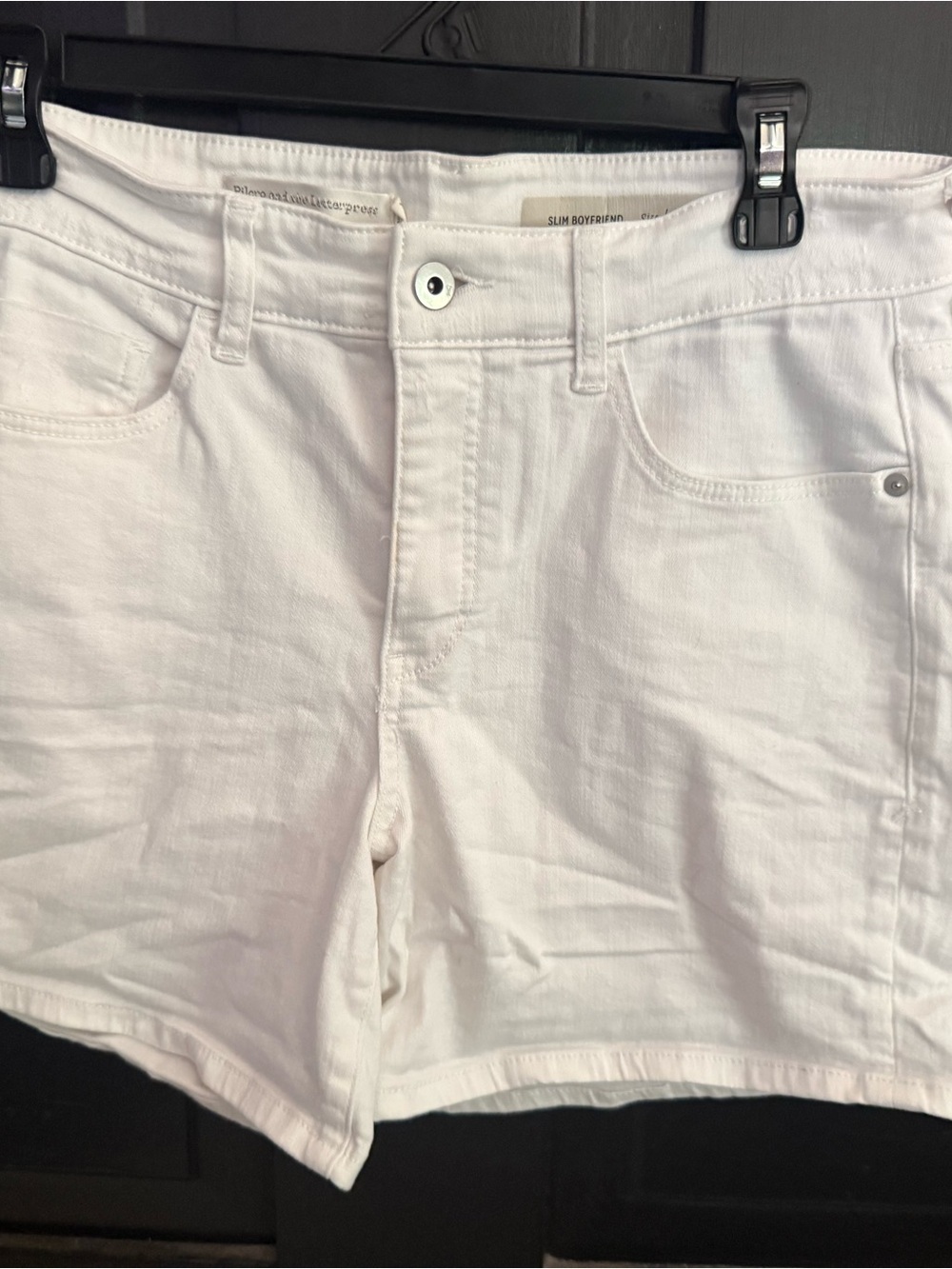 Pilcro and the Letterpress White Slim Boyfriend Denim Shorts